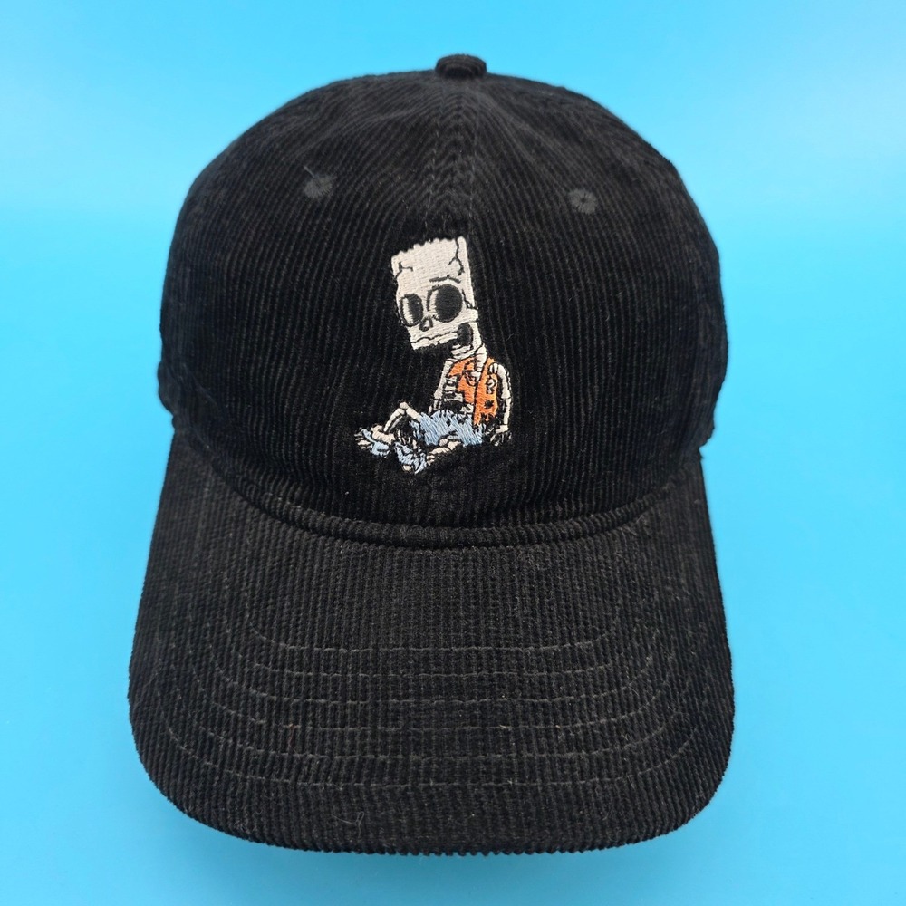 The Simpsons Bart Simpson Skeleton Corduroy Dad Hat Black Mad Engine Strapback